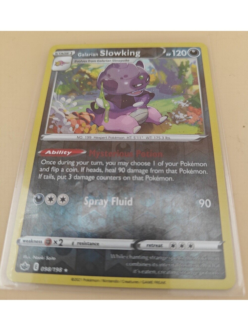 Pokemon Galarian Slowking 98/198 Holo Rare Chilling Reign M/NM